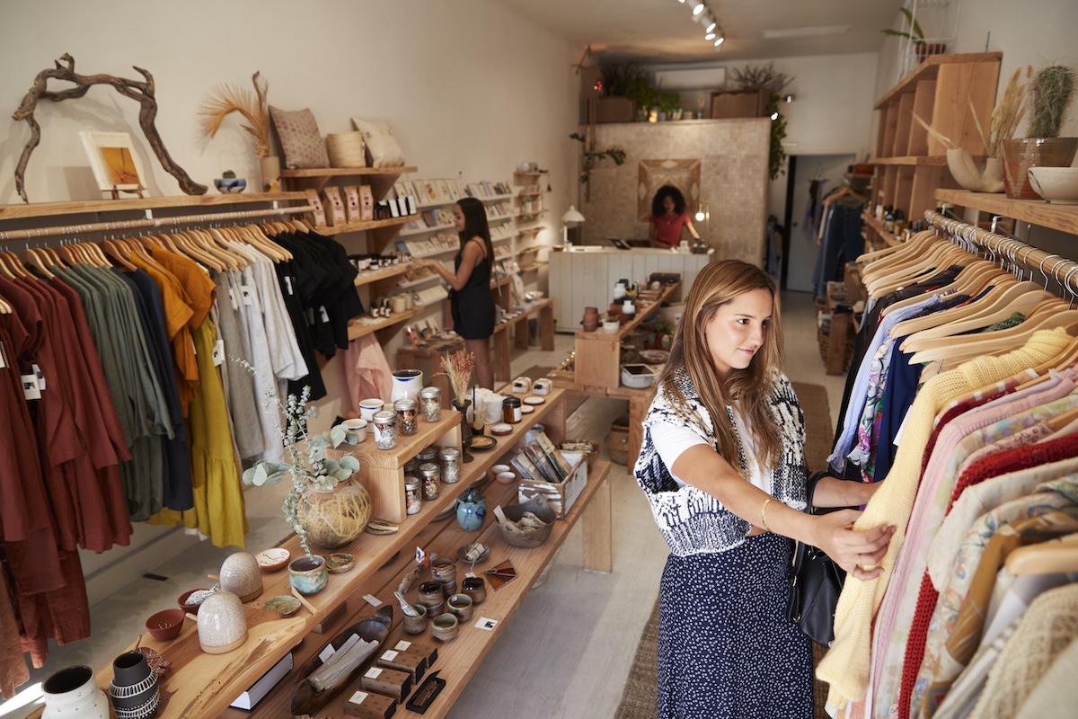 woman shopping in a boutique store