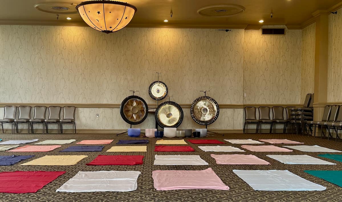 corporate sound bath setup
